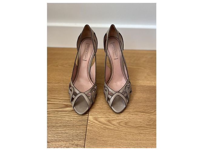 Sandali Bottega Veneta tortora con tacco e cut out Taupe - vista 3