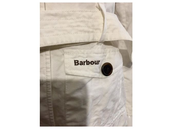 Abrigo Barbour de mezcla de lino blanco - vista 6