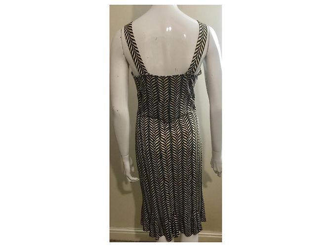 Diane Von Furstenberg Vestido de seda vintage DvF com padrão chevron/upperr Multicor - vista 3