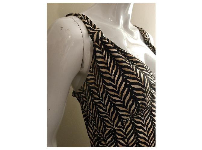 Diane Von Furstenberg Vestido de seda vintage DvF com padrão chevron/upperr Multicor - vista 6