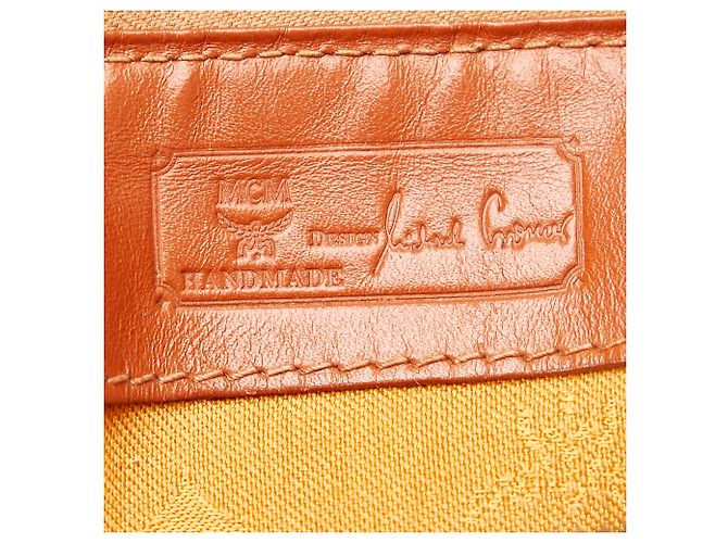 Borsa Boston in pelle MCM Brown Visetos Marrone Nero - vista 6