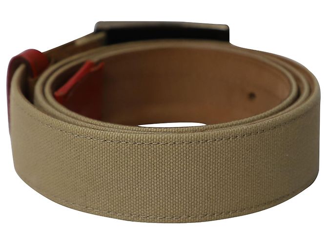 Tod's Logo Buckle Belt in Beige Canvas - view 2