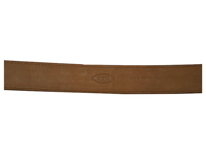 Tod's Logo Buckle Belt in Beige Canvas - view 4