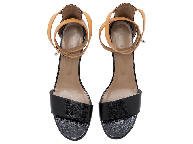 Kelly Hermès Sandali alla caviglia in pelle Manegè Nero - vista 2