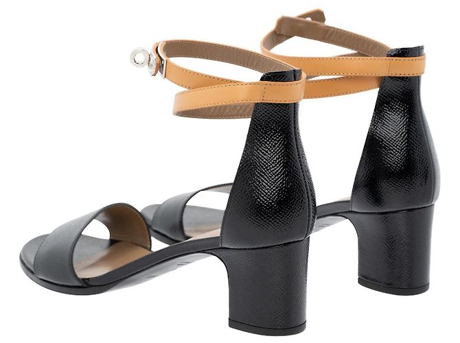 Kelly Hermès Sandali alla caviglia in pelle Manegè Nero - vista 4