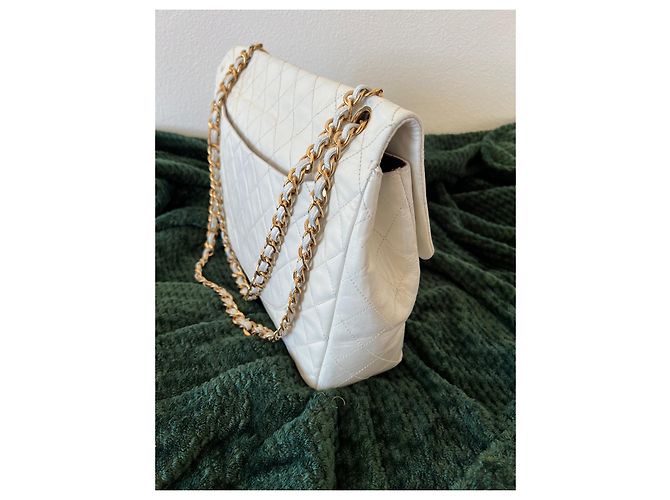 Timeless Chanel Maxi-Logo-Klappe Weiß - Ansicht 16