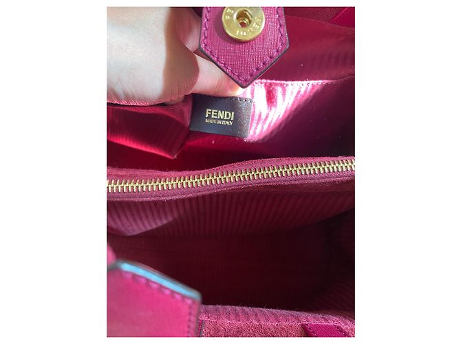 Borsa a mano Fendi in pelle rosa - vista 2