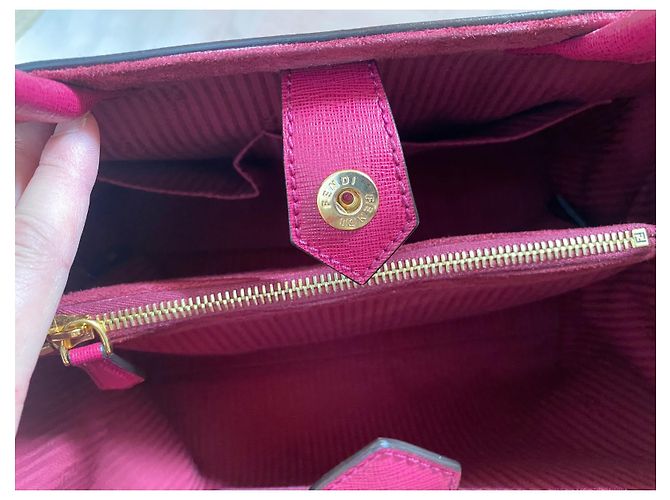 Borsa a mano Fendi in pelle rosa - vista 3