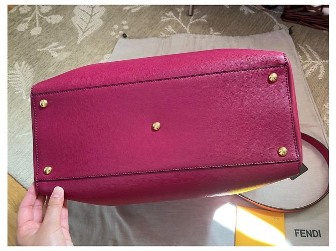 Borsa a mano Fendi in pelle rosa - vista 4