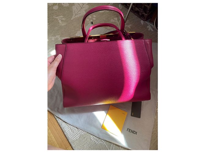 Borsa a mano Fendi in pelle rosa - vista 6