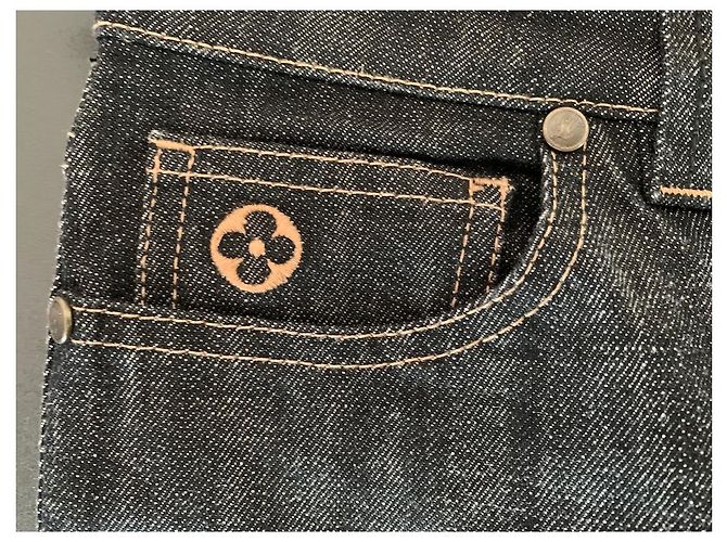 Jeans Slim Louis Vuitton Neri in Cotone Nero - vista 4