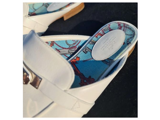 Hermès Sabot Hermes Oz in pelle bianca Bianco - vista 2