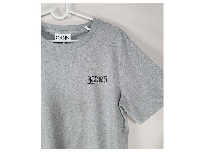 Camiseta gris Ganni de algodón - vista 2