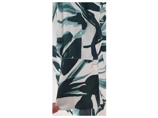 By Malene Birger Camicetta Caftano Cabana Bianco Verde Viscosa Multicolore - vista 4