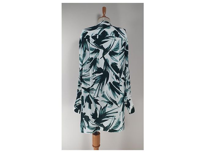 By Malene Birger Camicetta Caftano Cabana Bianco Verde Viscosa Multicolore - vista 5