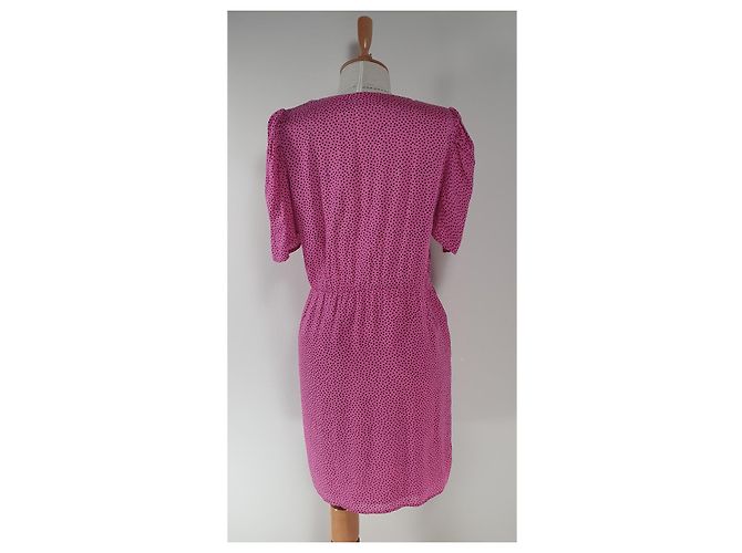 Ganni Dotty Kleid Rosa Polka Dot Viscose Pink - Ansicht 3