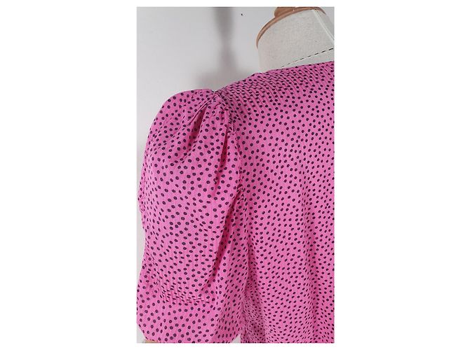 Ganni Dotty Kleid Rosa Polka Dot Viscose Pink - Ansicht 4