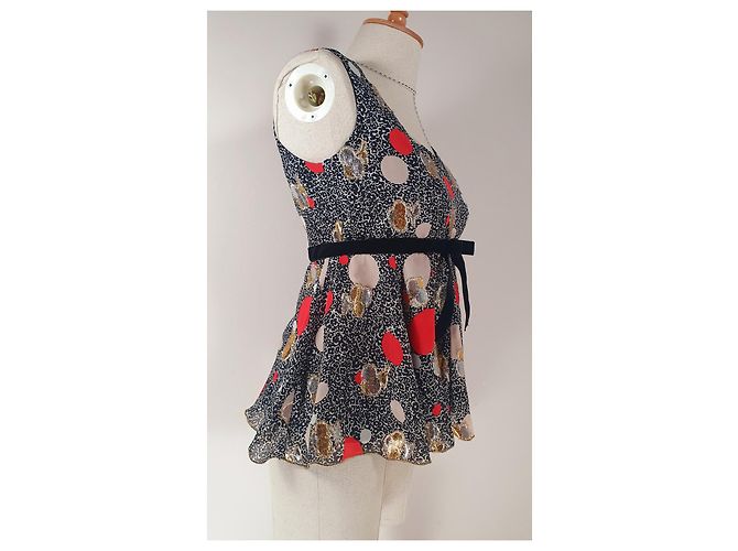 Top Anna Sui in seta multicolore - vista 3
