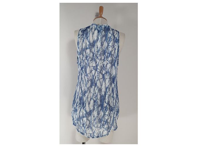 Cynthia Rowley Canotta Trasparente Blu L - vista 3