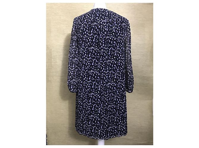 Diane Von Furstenberg Vestido babydoll de seda Aria de DvF Negro Multicolor - vista 2