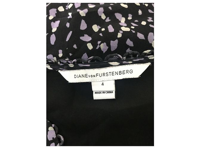 Diane Von Furstenberg Vestido babydoll de seda Aria de DvF Negro Multicolor - vista 3