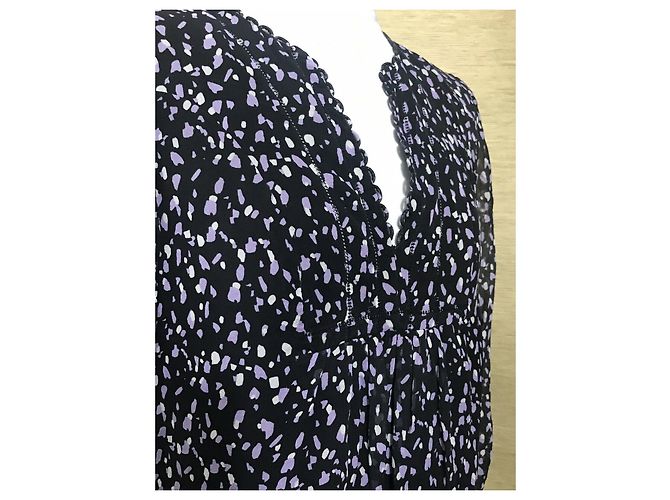 Diane Von Furstenberg Vestido babydoll de seda Aria de DvF Negro Multicolor - vista 5