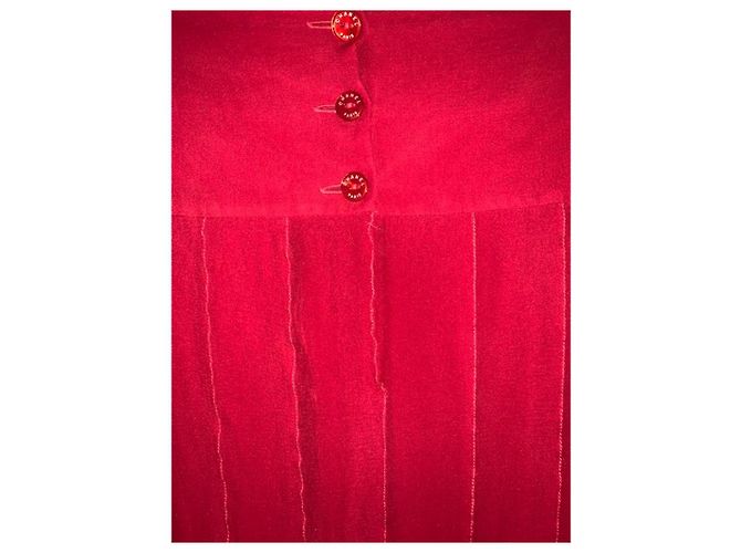 Falda Chanel de seda roja - vista 2