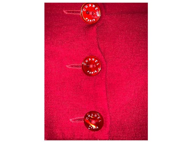 Falda Chanel de seda roja - vista 3