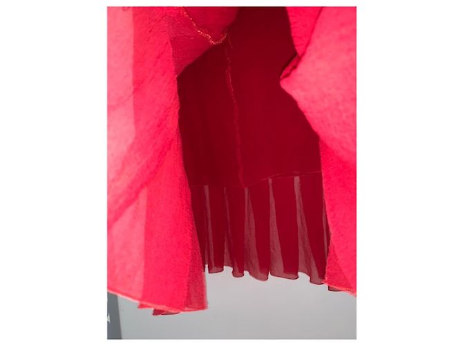 Falda Chanel de seda roja - vista 4
