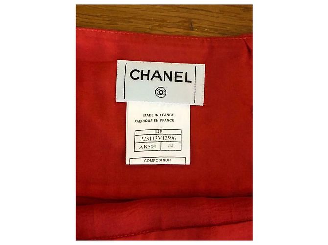 Falda Chanel de seda roja - vista 7