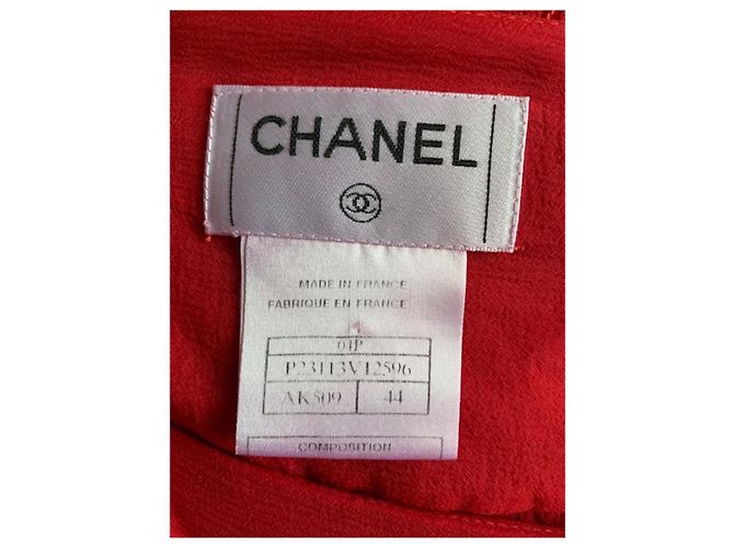 Falda Chanel de seda roja - vista 9