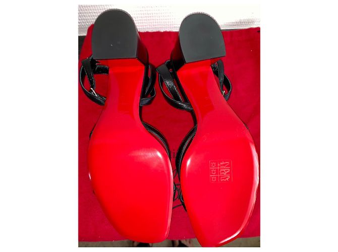 Sandali Christian Louboutin in pelle nera Nero - vista 3