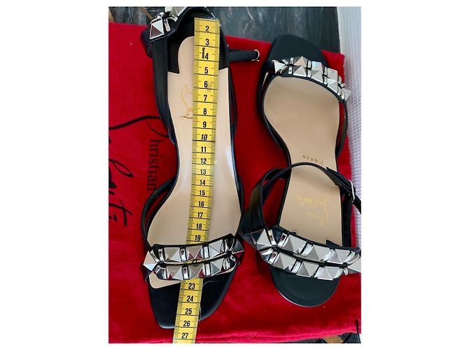 Sandali Christian Louboutin in pelle nera Nero - vista 6