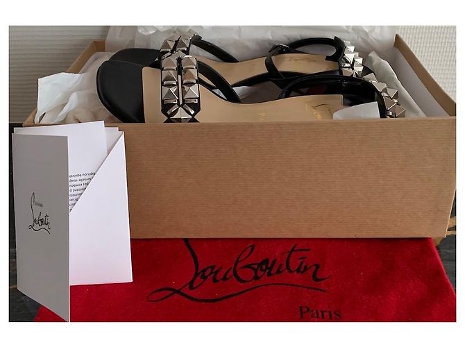 Sandali Christian Louboutin in pelle nera Nero - vista 8