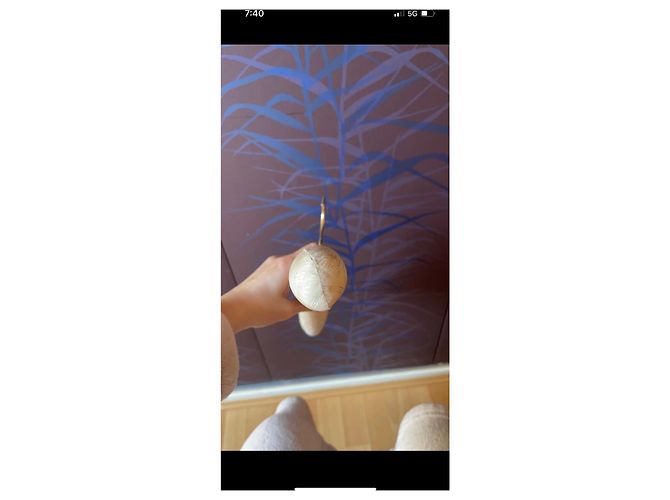 Percha Hermès de seda beige - vista 10