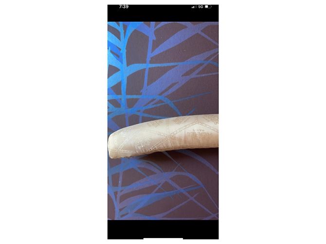 Percha Hermès de seda beige - vista 3