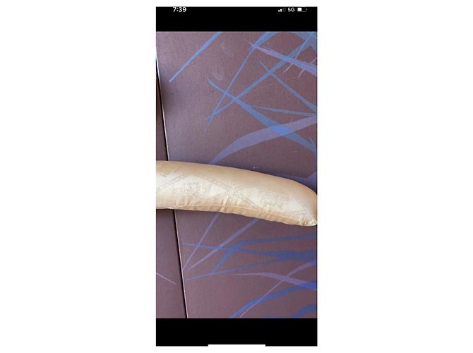 Percha Hermès de seda beige - vista 4
