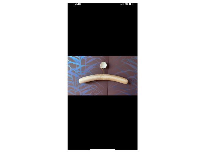 Percha Hermès de seda beige - vista 5