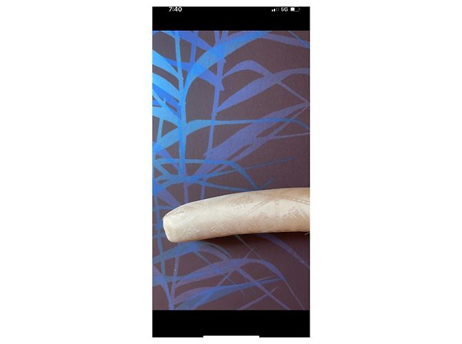 Percha Hermès de seda beige - vista 7