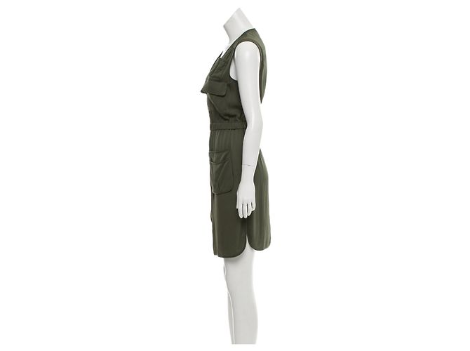 Diane Von Furstenberg Vestido DvF Ada de seda verde oliva - vista 2
