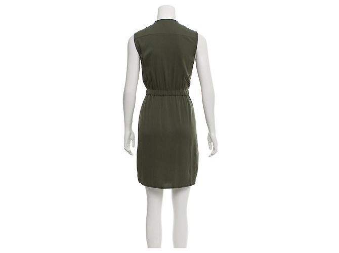Diane Von Furstenberg Vestido DvF Ada de seda verde oliva - vista 3