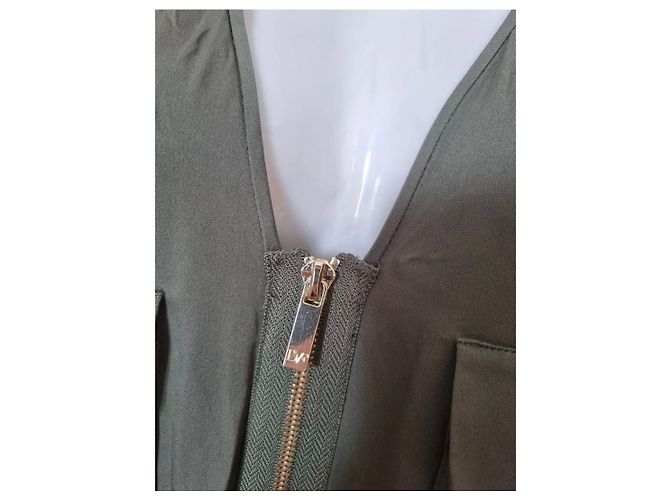 Diane Von Furstenberg Vestido DvF Ada de seda verde oliva - vista 7