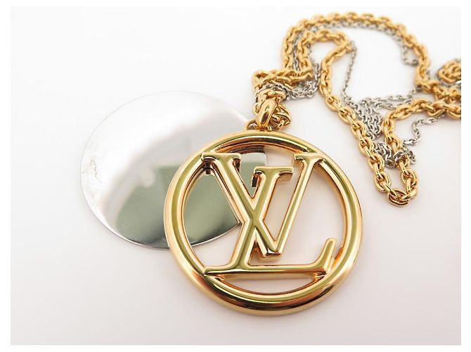 COLLANA LOUIS VUITTON COLLANA LOUISE LOGO LV M64281 COLLANA IN ORO E ARGENTO D'oro - vista 4
