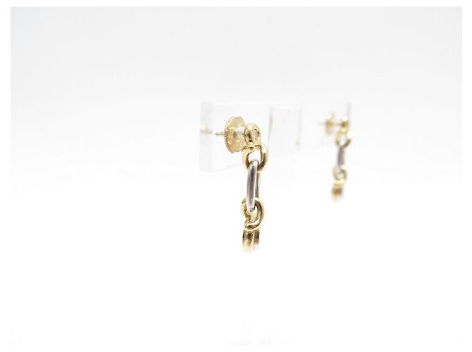 PENDIENTES FRED DE ORO AMARILLO Y BLANCO 18K & DIAMANTES 0.44 PENDIENTES DE ORO CT - vista 2