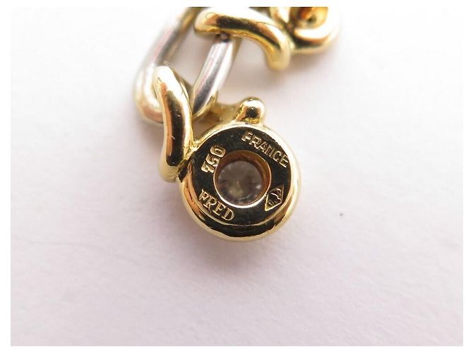 PENDIENTES FRED DE ORO AMARILLO Y BLANCO 18K & DIAMANTES 0.44 PENDIENTES DE ORO CT - vista 3