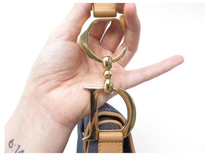 NOVA BOLSA DE MÃO CHRISTIAN DIOR EM DENIM E COURO NOVA BOLSA DE MÃO - vista 8