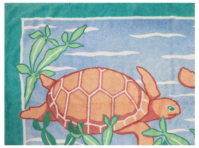 Hermès NEUF DRAP DE PLAGE HERMES TORTUES SERVIETTE COTON TURQUOISE NEW BEACH TOWEL - vue 2