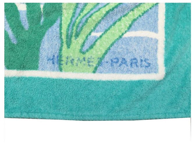 Hermès NEUF DRAP DE PLAGE HERMES TORTUES SERVIETTE COTON TURQUOISE NEW BEACH TOWEL - vue 3