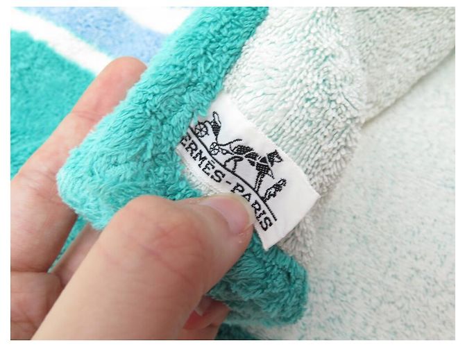 Hermès NEUF DRAP DE PLAGE HERMES TORTUES SERVIETTE COTON TURQUOISE NEW BEACH TOWEL - vue 7