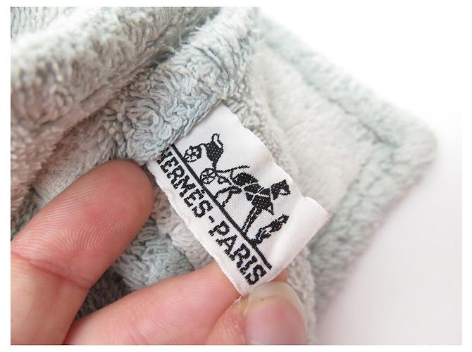 Hermès DRAP DE PLAGE HERMES OISEAUX SERVIETTE DE BAIN COTON GRIS BEACH TOWEL - vue 8